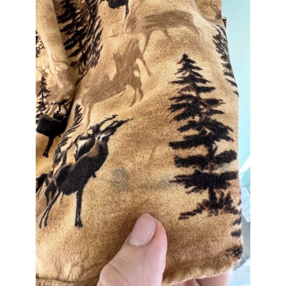 Woolrich Men's Sz M Shirt Flannel Button Down All Over Deer Print Whitet… - Picture 5 of 9